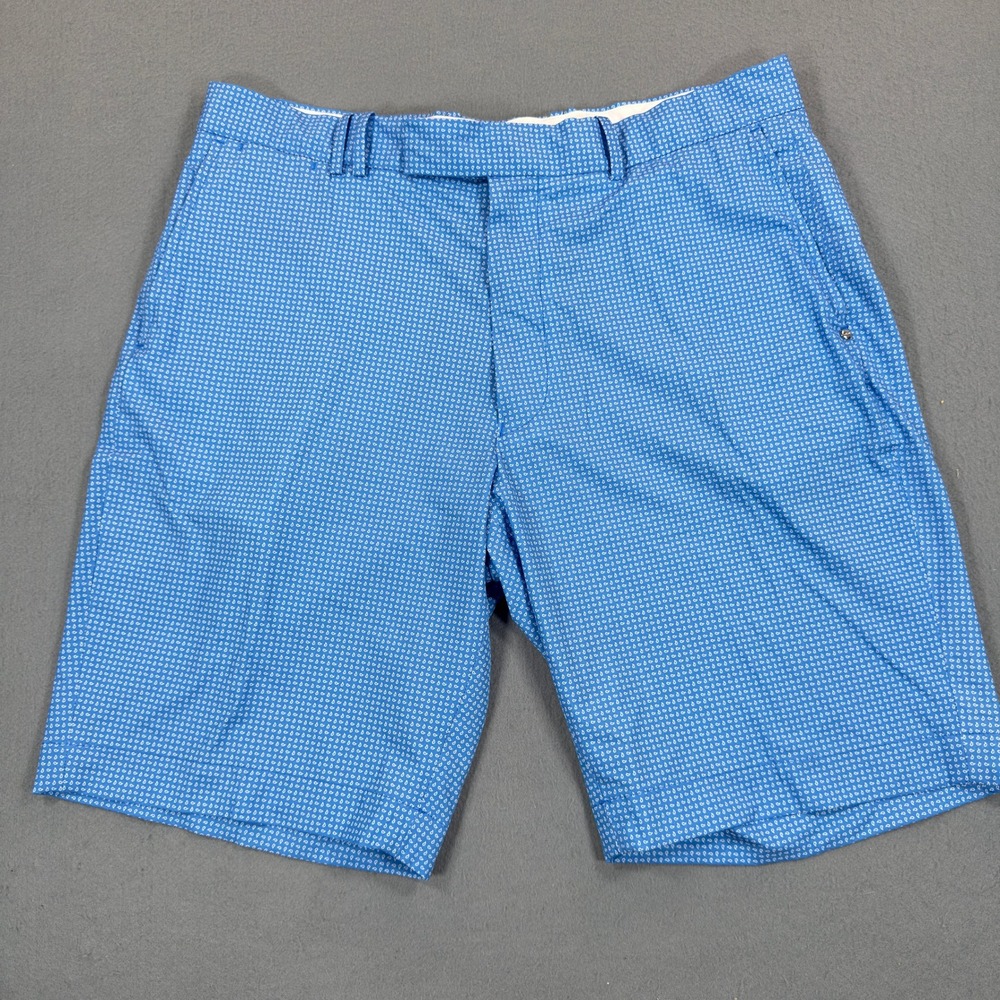 RLX Ralph Lauren Mens Blue Paisley Golf Shorts Stretch Performance Size 36